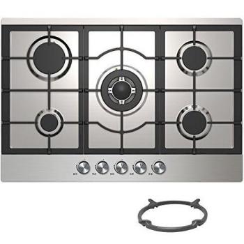 Cookology 5 Burner Stainless Steel Gas Hob 75cm