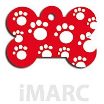 Placa de Hueso IMARC 4x2cm con Diseño Huella 3‑Roja