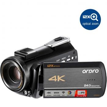 Videocamera 4K Ordro AC5 TouchScreen 3.1 con Zoom 12x