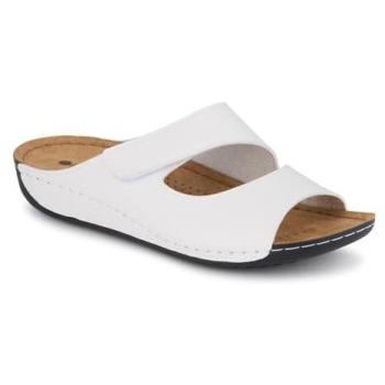 Pavers Women’s Touch‑Fasten Mules (White, 5)
