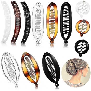 Clip Fishtail Banano: 12 Piezas, 4 Estilos