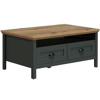 Trendteam Couchtisch Couchtisch Stanton, Tannengrün / Eiche (no-Set), Breite 101 cm,Tischplatte aus Holzwerkstoff
