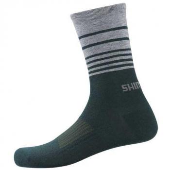 Calze Shimano Original in Lana Lunghe Verde Grigio