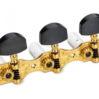 Schaller Classic Hauser 3x3 Tuning Machines with Ebony and Gold Finish