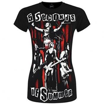T Shirt Elasticizzata Spray Live 5 Seconds Of Summer (Nero)