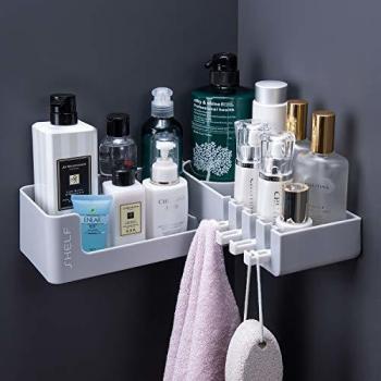 YIGII Quick-Install Shower Caddy with 4 Hooks