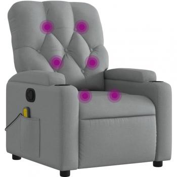 VidaXL Massage Reclining Chair – Light Grey, Fabric Covering