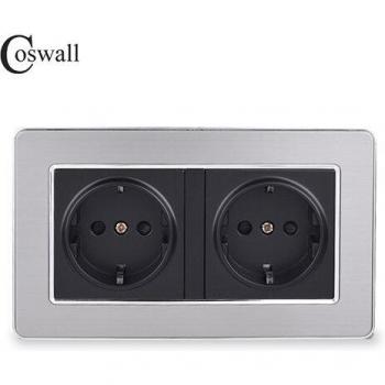 Grounded Double EU Wall Socket