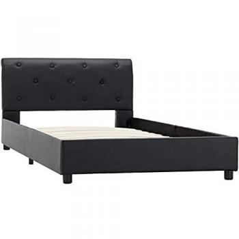 Urban Chic Black Upholstered Bed Frame 90x200 cm