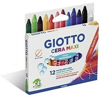 LAPICES CERA GIOTTO MAXI CAJA DE 12 COLORES
