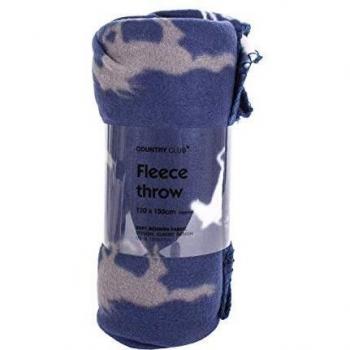 Country Club Navy Fleece Blanket, 120x150cm