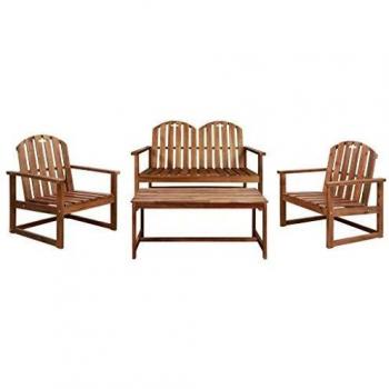 VidaXL Set da Pranzo da Giardino 4 pz in Acacia Massello