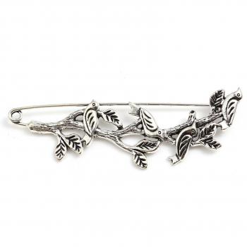 Accessoire broche fleur branche en Zinc