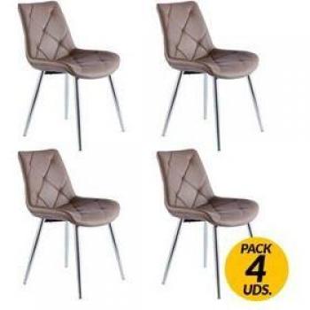 Set de 4 Sillas de Comedor Marlene Símil Piel