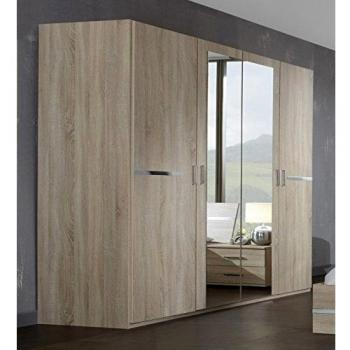 Armoire de rangement en bois avec façade imitation chêne