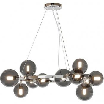 Plafonnier Maytoni Dallas moderne, globe chromé, abat‑jour fumé G9