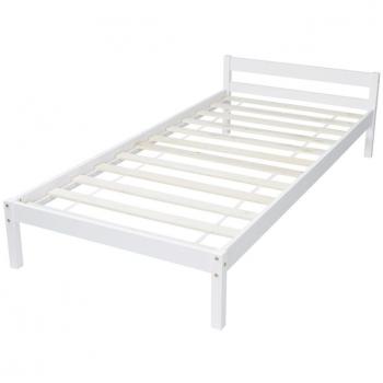 Moderno Letto Singolo Bianco con Design in Legno di Pino – 200×90