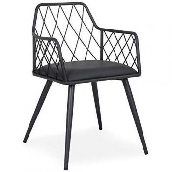 Fauteuil Noir Menzzo Steffie, Simili (P.U.), 50,5