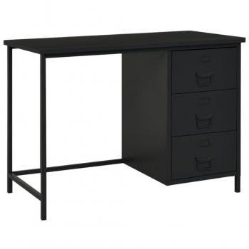 VidaXL Bureau en Acier Noir avec Tiroirs