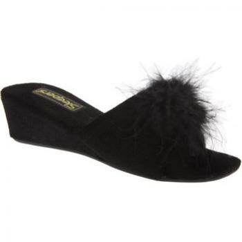 Anne Jewelled Rosette Boa Mule Slippers