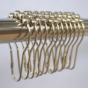 12pcs Shower Curtain Glide Hooks Metal Rings