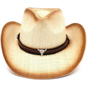 Sombrero jazz para adultos, decorado con bandas de hojas naturales