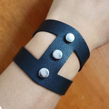 Bracelet en cuir pour femme, style vintage, 6 accessoires