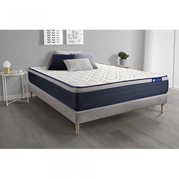Pack Sommeil ActiMemo Max 140×200 cm – Matelas 26 cm + Sommier Kit Gris