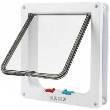 Durable 4-Way Lock Pet Door for Cats and Dogs