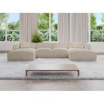 Canapé d'angle POGNI en tissu beige de Maison Céphy