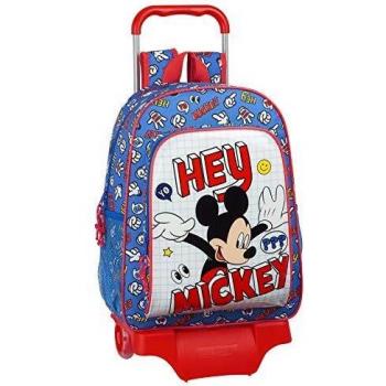 Mochila Grande Con Carro Mikey Disney 33x14x42cm