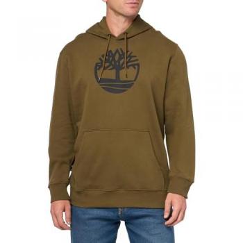 Dark Olive Timberland Tree Logo Hoodie for Men, Size XL