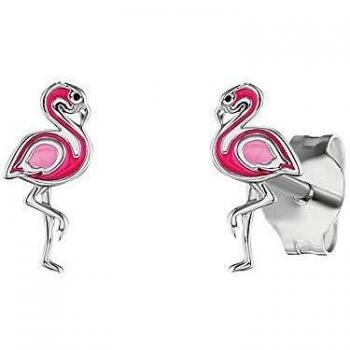 Herzengel Paar Ohrstecker Flamingo, HEE-FLAMINGO-ST, mit Emaille