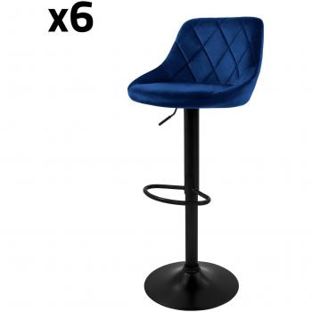 Sgabelli da bar con rivestimento velluto blu