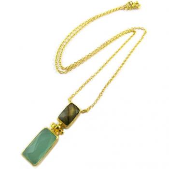 Collier Ottoman Chic – Plaqué or gris vert
