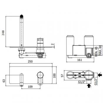 Elegante Unterputz-Waschtischbatterie Mattschwarz