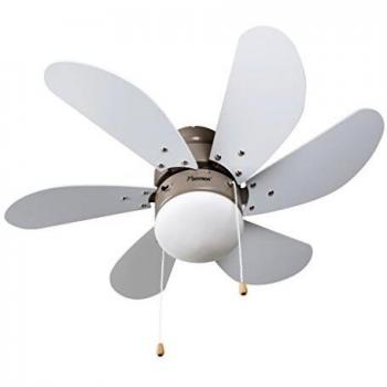 Ventilateur de plafond Bestron avec lampe, Ø 75 cm, 50 W, Érable/Blanc