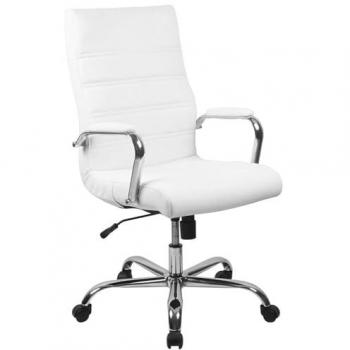 FWStyle All-Season White & Chrome Faux Leather Low Back Seating