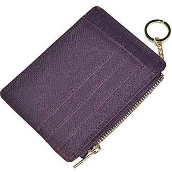 Ehsbuy Keychain Wallets for Women & Men in Leather with Zipper Coin Purse