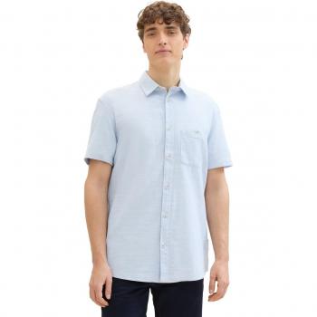 Camisa Liso Azul Claro Tom Tailor Hombre