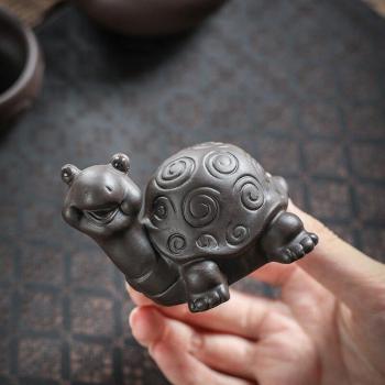 Handmade Chinese Purple Tortoise Flower Pot