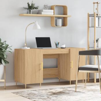 VidaXL Desk in Engineered Wood with Sonoma Oak Finish, Dimensions: 140 x 50 x 75 cm