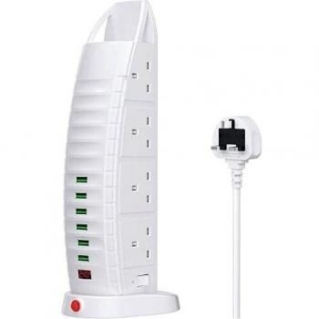 Vertical Power Strip with Switch & Overload Protection