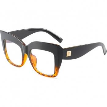Lentes Cuadrados Vintage de Alto Ancho con Protección Azul