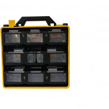 Valigetta attrezzi 30x28x15cm con 12 compartimenti estraibili