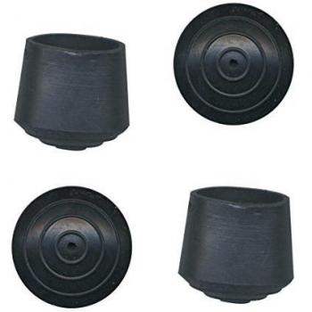 Ensemble de 4 embouts enveloppants en caoutchouc noir PVM, diamètre 22 mm