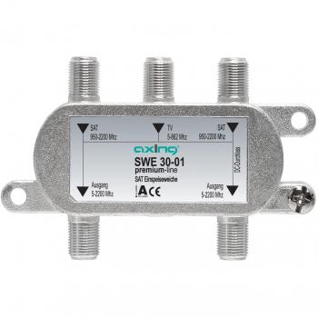 Axing SWE 30-01 Satelliten-Einspeiseweiche zur Kombination von terrestrischem Signal und Twin LNB auf zwei