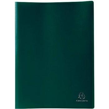 Carpeta Exacompta A4, 10 fundas PVC, color verde