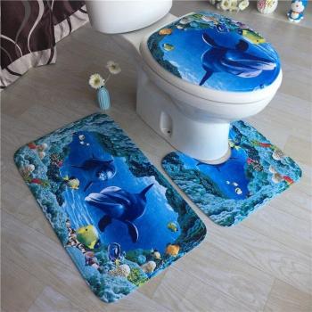 Toilet Bathroom Rug with Shell Motif