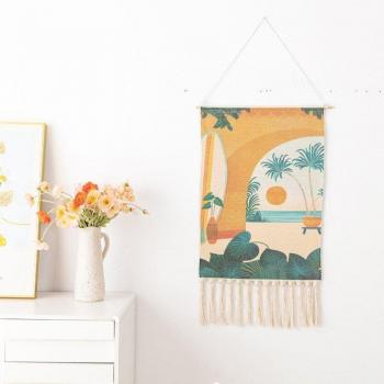 Handmade Woven Wall Hanging Tapestry with Ramadan Landscape Design